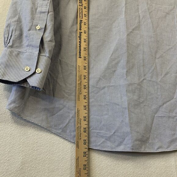 Brooks Brothers Shirt Men 16.5-4/5 Blue Check Cotton Button Up Casual Work Corp - Picture 6 of 9